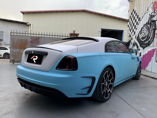 Rolls-Royce Wraith 2014 2015 2016 2017 2018 2019 2020 2021 & Dawn 2016 2017 2018 2019 2020 2021 with Aftermarket Parts - M Style Rear Bumper Canards Pre-preg Carbon Fiber / FRP from Aero Republic