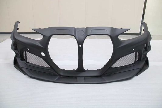 BMW M3 G80 G81 2021-ON with Aftermarket Parts - SCORPION Widebody Front Bumper Dry Pre-preg Carbon Fiber from Aero Republic