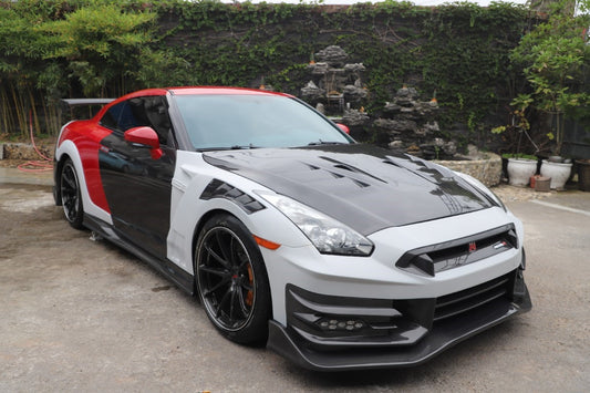 Nissan GTR R35 CBA DBA EBA 2008 2009 2010 2011 2012 2013 2014 2015 2016 2017 2018 2019 2020 2021 2022 2023 2024 with Aftermarket Parts - T-Spec Style Daytime Running Lights ABS from Aero Republic
