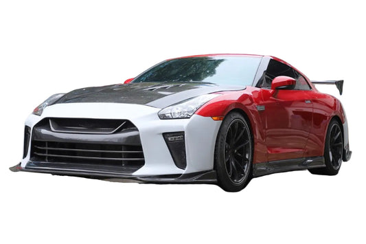 Upgrade Your Nissan GTR R35 CBA DBA EBA 2008 2009 2010 2011 2012 2013 2014 2015 2016 2017 2018 2019 2020 2021 2022 2023 2024 (for installation on 2008-2024 hood is recommended) with Aftermarket Parts - TSV1 Style Front Bumper & Lip Carbon Fiber / FRP from Aero Republic