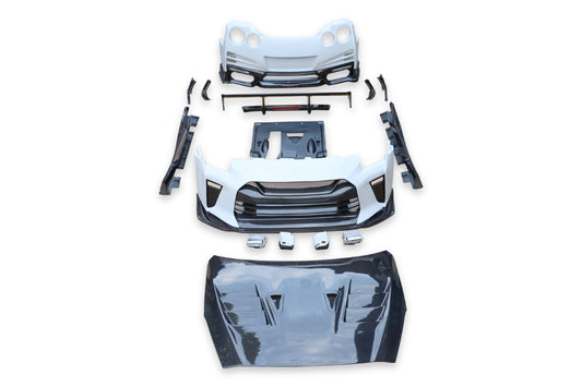 Nissan GTR R35 CBA DBA EBA 2008 2009 2010 2011 2012 2013 2014 2015 2016 2017 2018 2019 2020 2021 2022 2023 2024 with Aftermarket Parts - TSV1 Style Full Body Kit Carbon Fiber / FRP from Aero Republic