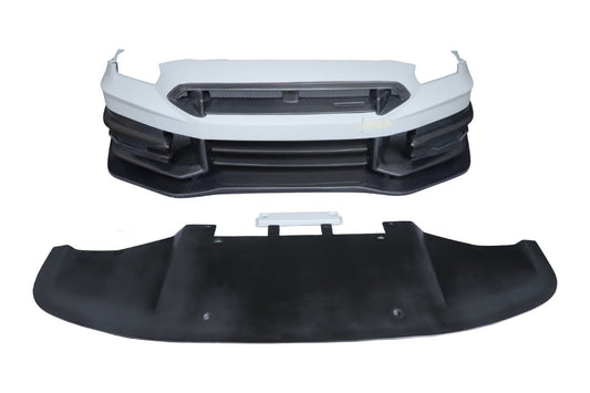 Nissan GTR R35 CBA DBA EBA 2008 2009 2010 2011 2012 2013 2014 2015 2016 2017 2018 2019 2020 2021 2022 2023 2024 with Aftermarket Parts - TSV2 Style Front Bumper & Lip Carbon Fiber / FRP from Aero Republic