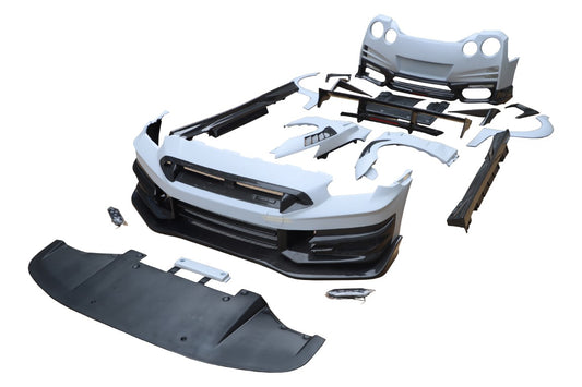 Nissan GTR R35 CBA DBA EBA 2008 2009 2010 2011 2012 2013 2014 2015 2016 2017 2018 2019 2020 2021 2022 2023 2024 with Aftermarket Parts - TSV2 Style Full Body Kit Carbon Fiber / FRP from Aero Republic