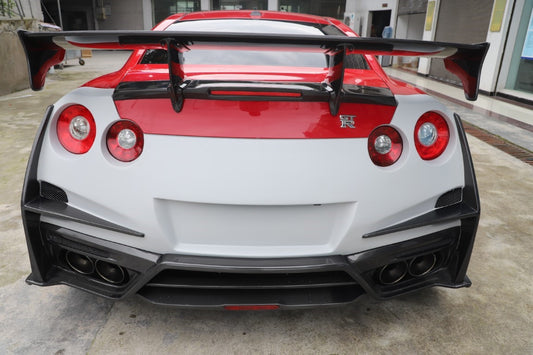Nissan GTR R35 CBA DBA EBA 2008 2009 2010 2011 2012 2013 2014 2015 2016 2017 2018 2019 2020 2021 2022 2023 2024 with Aftermarket Parts - TSV2 Style Rear Bumper Bent Trim Carbon Fiber / FRP from Aero Republic