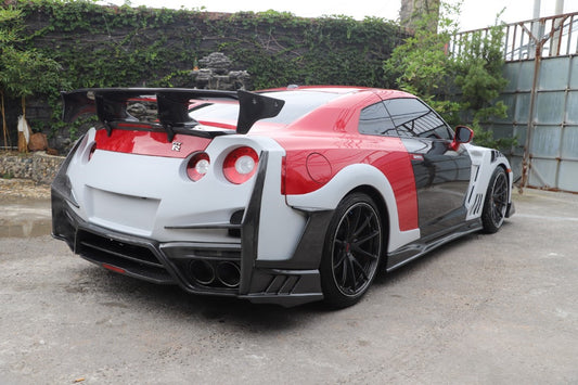 Nissan GTR R35 CBA DBA EBA 2008 2009 2010 2011 2012 2013 2014 2015 2016 2017 2018 2019 2020 2021 2022 2023 2024 with Aftermarket Parts - TSV2 Style Rear Bumper Side Valences Carbon Fiber / FRP from Aero Republic