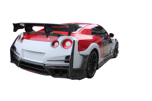 Nissan GTR R35 CBA DBA EBA 2008 2009 2010 2011 2012 2013 2014 2015 2016 2017 2018 2019 2020 2021 2022 2023 2024 with Aftermarket Parts - TSV2 Style Rear Bumper Side Valences Carbon Fiber / FRP from Aero Republic