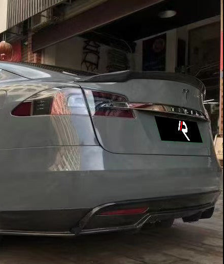 Tesla Model S 2nd Gen Late 2016-Early 2021 with Aftermarket Parts - Rear Spoiler Carbon Fiber from Aero Republic