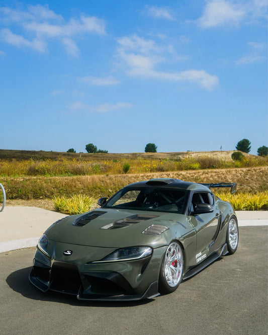 Toyota Supra MK5 A90 A91 3.0 2.0 2020 2021 2022 2023 2024 with Aftermarket Parts - M Style Replacement Mirror Caps Pre-preg Carbon Fiber from Aero Republic