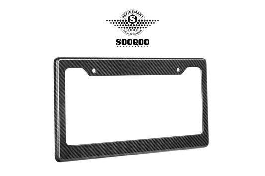 Vehicle with Aftermarket Parts - US Style USA North American Spec 2-Hole Carbon Fiber License Plate Frame Dry Pre-preg Carbon Fiber from Aero Republic
