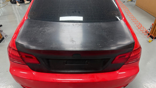 BMW M3 E92 2007 2008 2009 2010 2011 2012 2013 with Aftermarket Parts - Vor Style Ducktail Trunk Dry Pre-preg Carbon Fiber from Aero Republic