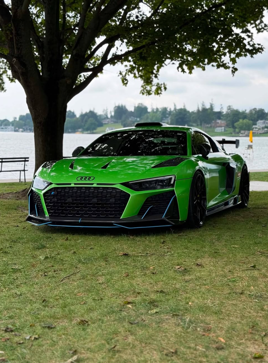 Audi R8 Gen 2 2017 2018 2019 2020 2021 2022 2023 with Aftermarket Parts - AE Style Hood Bonnet Double-sided Carbon Fiber / Partial Carbon Fiber from ArmorExtend