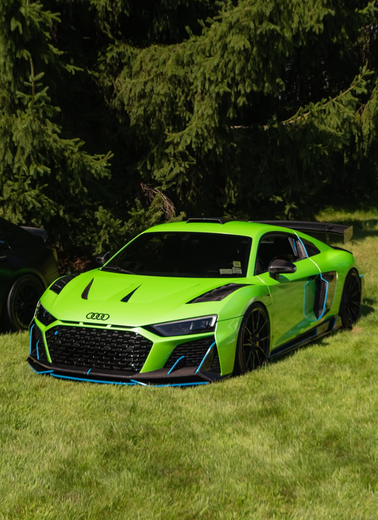 Audi R8 Gen 2 2017 2018 2019 2020 2021 2022 2023 with Aftermarket Parts - AE Style Hood Bonnet Double-sided Carbon Fiber / Partial Carbon Fiber from ArmorExtend
