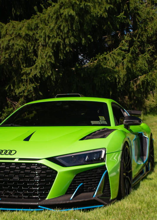 Audi R8 Gen 2 2017 2018 2019 2020 2021 2022 2023 with Aftermarket Parts - AE Style Hood Bonnet Double-sided Carbon Fiber / Partial Carbon Fiber from ArmorExtend