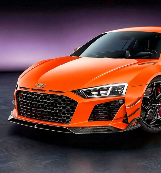 Audi R8 Gen 2 Facelift 2020 2021 2022 2023 with Aftermarket Parts - ART Front Lip Dry Pre-preg Carbon Fiber from ArmorExtend