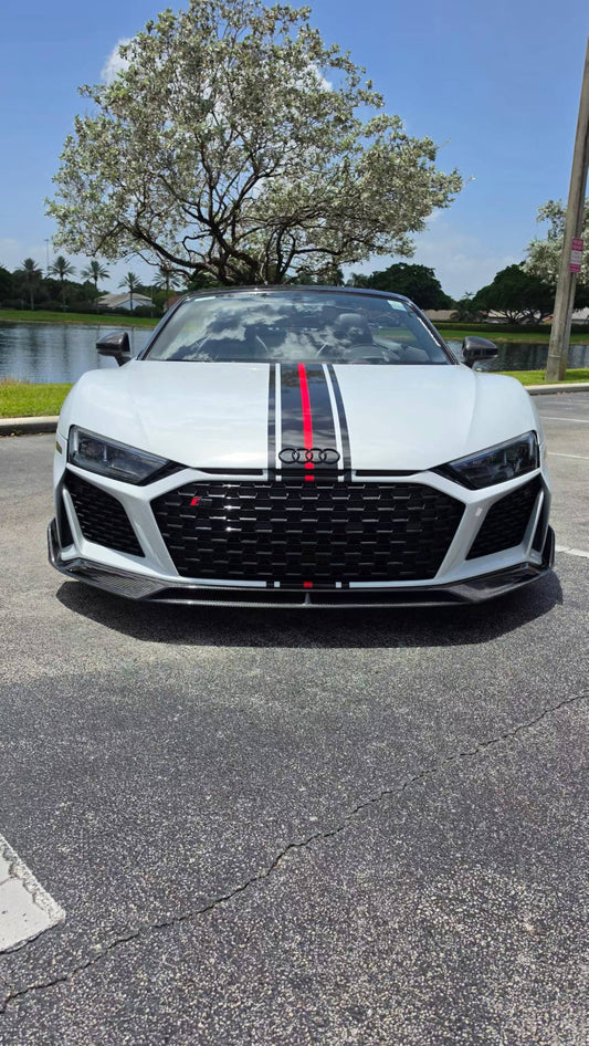Audi R8 Gen 2 Facelift 2020 2021 2022 2023 with Aftermarket Parts - ART Front Lip Dry Pre-preg Carbon Fiber from ArmorExtend