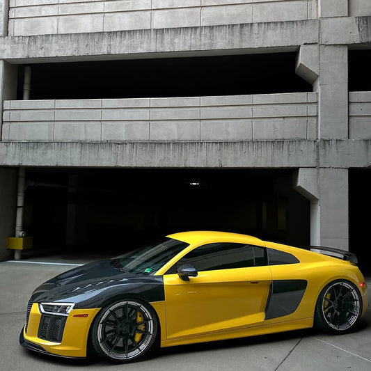 Audi R8 Gen 2 2017 2018 2019 2020 2021 2022 2023 with Aftermarket Parts - AE Style Hood Bonnet Double-sided Carbon Fiber / Partial Carbon Fiber from ArmorExtend