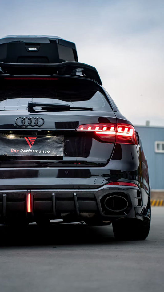 Audi RS4 B9 / B9.5 2018 2019 2020 2021 2022 2023 2024 with Aftermarket Parts - AE Rear Diffuser & Canards Carbon Fiber from ArmorExtend