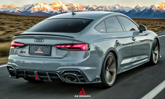 Audi RS5 B9.5 2020 2021 2022 2023 2024 Early 2025 with Aftermarket Parts - AE Style Rear Diffuser Carbon Fiber from ArmorExtend