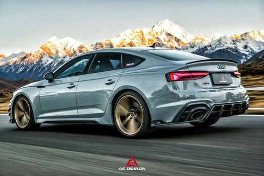 Audi RS5 B9.5 2020 2021 2022 2023 2024 Early 2025 with Aftermarket Parts - AE Style Rear Diffuser Carbon Fiber from ArmorExtend
