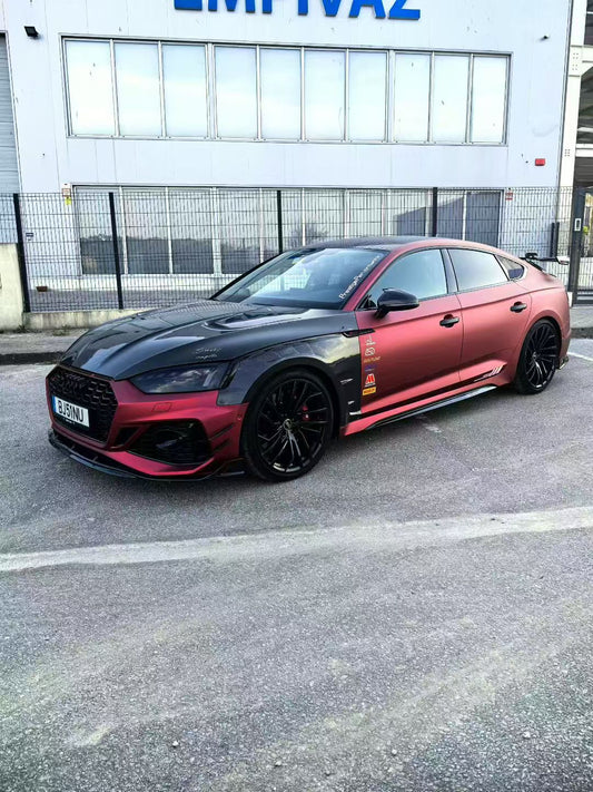 Audi RS5 B9.5 2020 2021 2022 2023 2024 2025 with Aftermarket Parts - AE Style Front Canards Carbon Fiber from ArmorExtend
