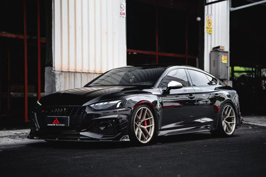 Audi RS5 B9.5 2020 2021 2022 2023 2024 2025with Aftermarket Parts - AE Style Front Lip Carbon Fiber from ArmorExtend