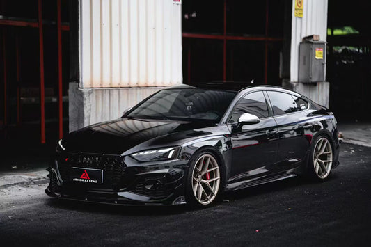 Audi RS5 B9.5 2020 2021 2022 2023 2024 2025with Aftermarket Parts - AE Style Front Lip Carbon Fiber from ArmorExtend