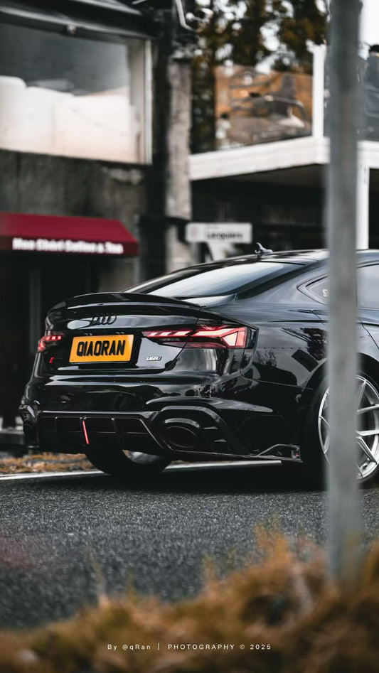 Audi RS5 B9.5 2020 2021 2022 2023 2024 Early 2025 with Aftermarket Parts - AE Style Rear Diffuser Carbon Fiber from ArmorExtend