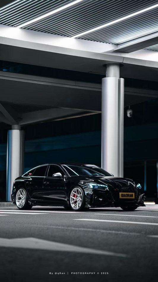 Audi RS5 B9.5 2020 2021 2022 2023 2024 2025 with Aftermarket Parts - AE Style Front Canards Carbon Fiber from ArmorExtend