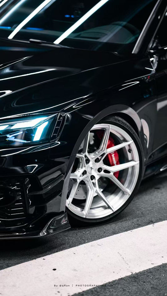 Audi RS5 B9.5 2020 2021 2022 2023 2024 2025 with Aftermarket Parts - AE Style Front Canards Carbon Fiber from ArmorExtend