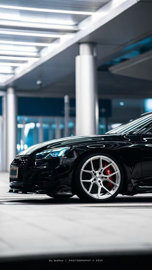 Audi RS5 B9.5 2020 2021 2022 2023 2024 2025 with Aftermarket Parts - AE Style Front Canards Carbon Fiber from ArmorExtend