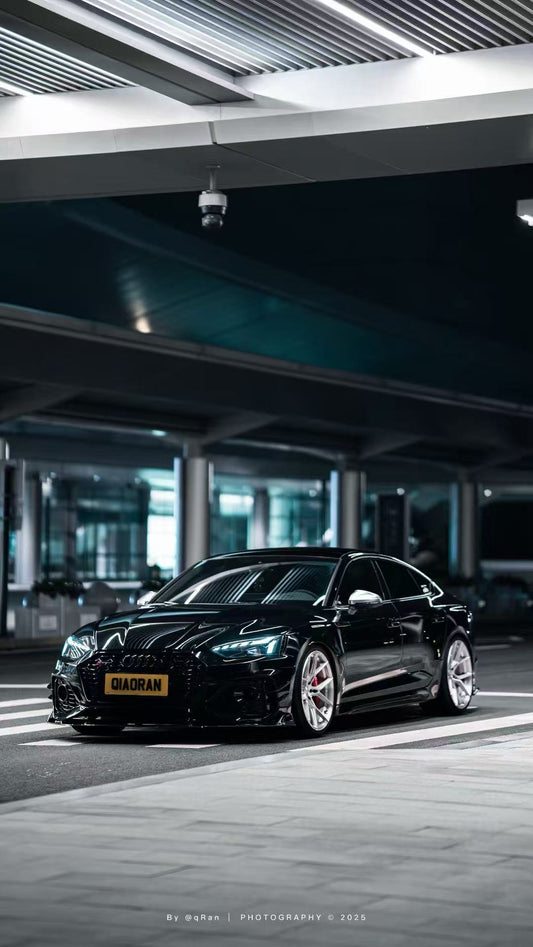 Audi RS5 B9.5 2020 2021 2022 2023 2024 2025 with Aftermarket Parts - AE Style Front Canards Carbon Fiber from ArmorExtend