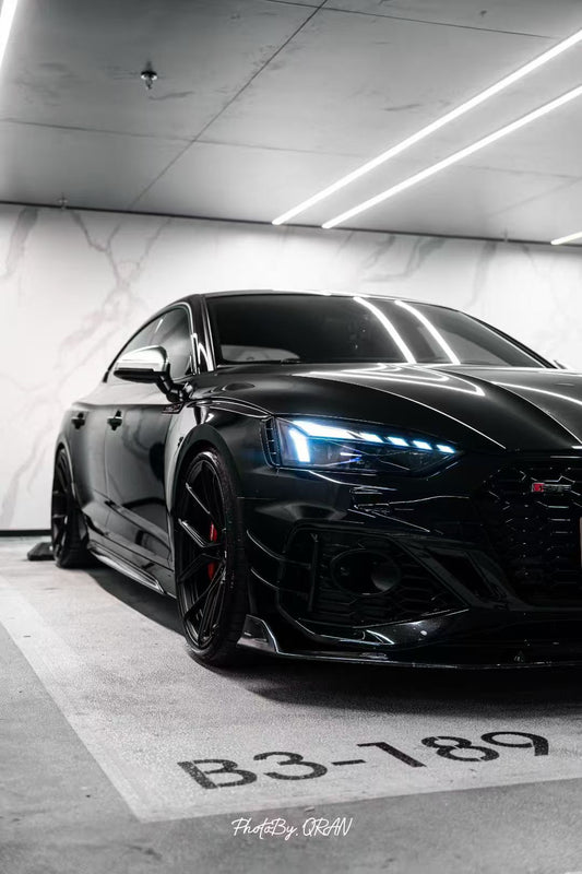 Audi RS5 B9.5 2020 2021 2022 2023 2024 2025 with Aftermarket Parts - AE Style Front Canards Carbon Fiber from ArmorExtend