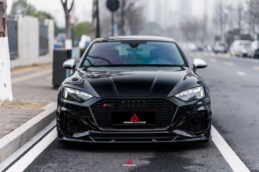 Audi RS5 B9.5 2020 2021 2022 2023 2024 2025 with Aftermarket Parts - AE V2 Style Front Lip Dry Pre-preg Carbon Fiber from ArmorExtend