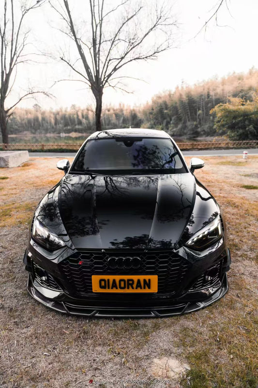 Audi RS5 B9.5 2020 2021 2022 2023 2024 2025 with Aftermarket Parts - AE V2 Style Front Canards Dry Pre-preg Carbon Fiber from ArmorExtend