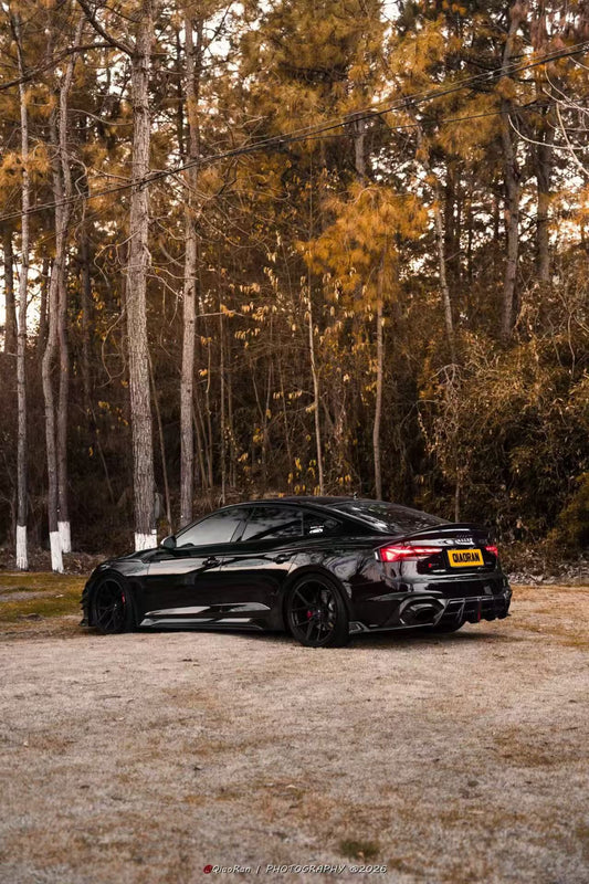 Audi RS5 B9.5 2020 2021 2022 2023 2024 2025 with Aftermarket Parts - AE V2 Style Rear Diffuser & Canards Dry Pre-preg Carbon Fiber from ArmorExtend