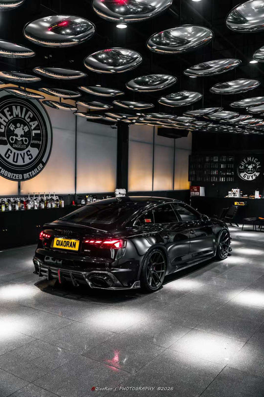 Audi RS5 B9.5 2020 2021 2022 2023 2024 2025 with Aftermarket Parts - AE V2 Style Rear Diffuser & Canards Dry Pre-preg Carbon Fiber from ArmorExtend