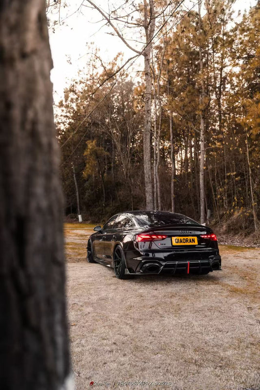 Audi RS5 B9.5 2020 2021 2022 2023 2024 2025 with Aftermarket Parts - AE V2 Style Rear Diffuser & Canards Dry Pre-preg Carbon Fiber from ArmorExtend