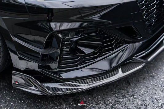 Audi RS5 B9.5 2020 2021 2022 2023 2024 2025 with Aftermarket Parts - AE V2 Style Front Canards Dry Pre-preg Carbon Fiber from ArmorExtend