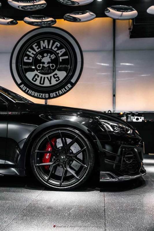 Audi RS5 B9.5 2020 2021 2022 2023 2024 2025 with Aftermarket Parts - AE V2 Style Front Lip Dry Pre-preg Carbon Fiber from ArmorExtend