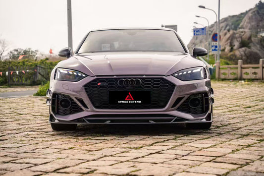 Audi RS5 B9.5 2020 2021 2022 2023 2024 2025 with Aftermarket Parts - AE V2 Style Front Lip Dry Pre-preg Carbon Fiber from ArmorExtend