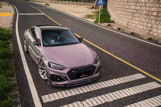 Audi RS5 B9.5 2020 2021 2022 2023 2024 2025 with Aftermarket Parts - AE V2 Style Front Canards Dry Pre-preg Carbon Fiber from ArmorExtend