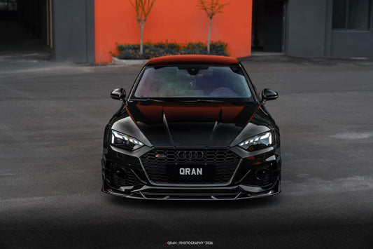Audi RS5 B9.5 2020 2021 2022 2023 2024 2025 with Aftermarket Parts - AE V2 Style Front Canards Dry Pre-preg Carbon Fiber from ArmorExtend