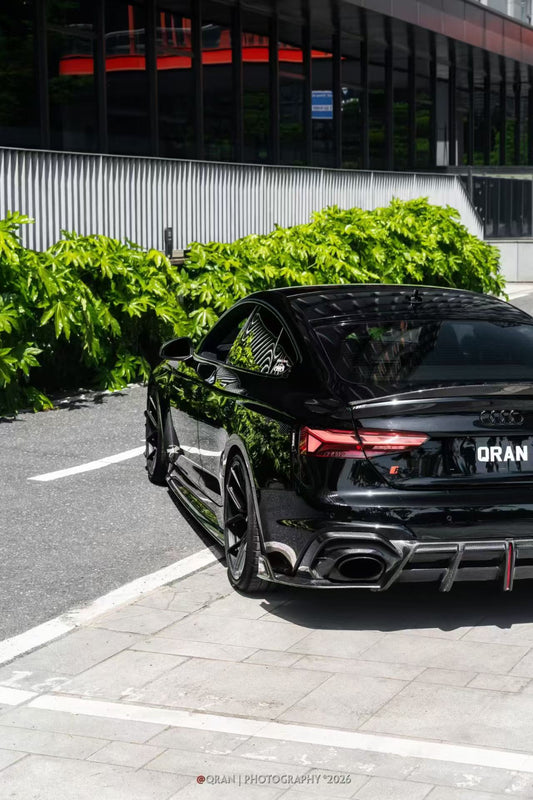 Audi RS5 B9.5 2020 2021 2022 2023 2024 2025 with Aftermarket Parts - AE V2 Style Rear Diffuser & Canards Dry Pre-preg Carbon Fiber from ArmorExtend