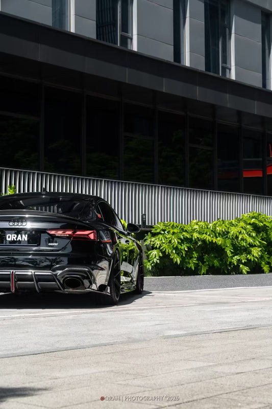 Audi RS5 B9.5 2020 2021 2022 2023 2024 2025 with Aftermarket Parts - AE V2 Style Rear Diffuser & Canards Dry Pre-preg Carbon Fiber from ArmorExtend