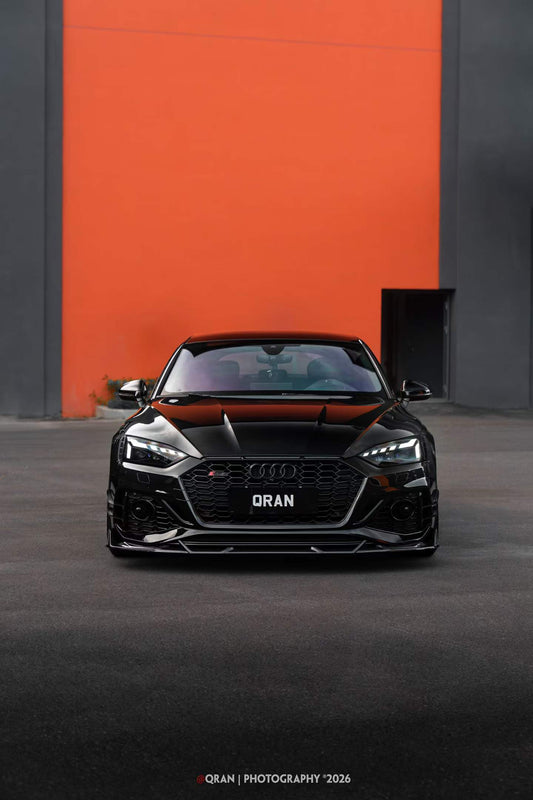 Audi RS5 B9.5 2020 2021 2022 2023 2024 2025 with Aftermarket Parts - AE V2 Style Front Lip Dry Pre-preg Carbon Fiber from ArmorExtend