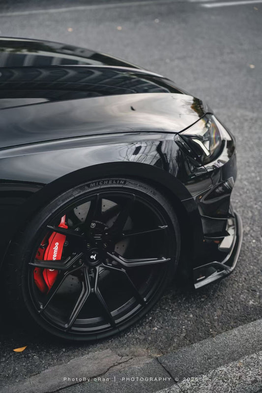 Audi RS5 B9.5 2020 2021 2022 2023 2024 2025 with Aftermarket Parts - AE Style Front Canards Carbon Fiber from ArmorExtend