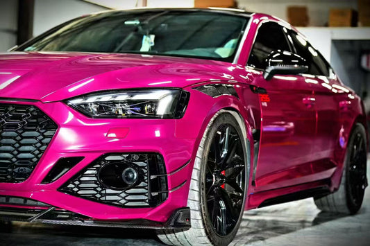 Audi RS5 B9.5 2020 2021 2022 2023 2024 2025 with Aftermarket Parts - AE V2 Style Front Canards Dry Pre-preg Carbon Fiber from ArmorExtend