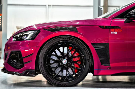 Audi RS5 B9.5 2020 2021 2022 2023 2024 2025 with Aftermarket Parts - AE V2 Style Front Canards Dry Pre-preg Carbon Fiber from ArmorExtend