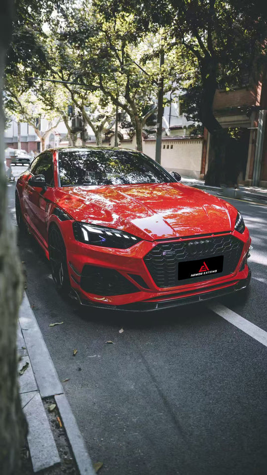Audi RS5 B9.5 2020 2021 2022 2023 2024 2025 with Aftermarket Parts - AE Style Front Canards Carbon Fiber from ArmorExtend