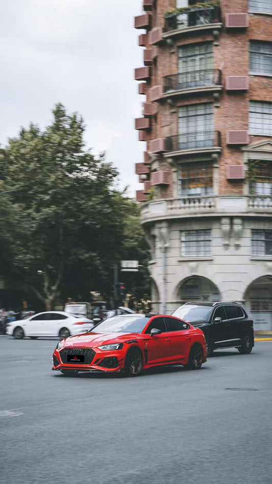 Audi RS5 B9.5 2020 2021 2022 2023 2024 2025 with Aftermarket Parts - AE Style Front Canards Carbon Fiber from ArmorExtend
